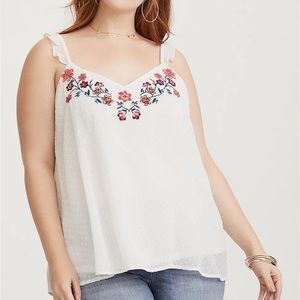 Torrid Ivory Embroidered Swing Cami